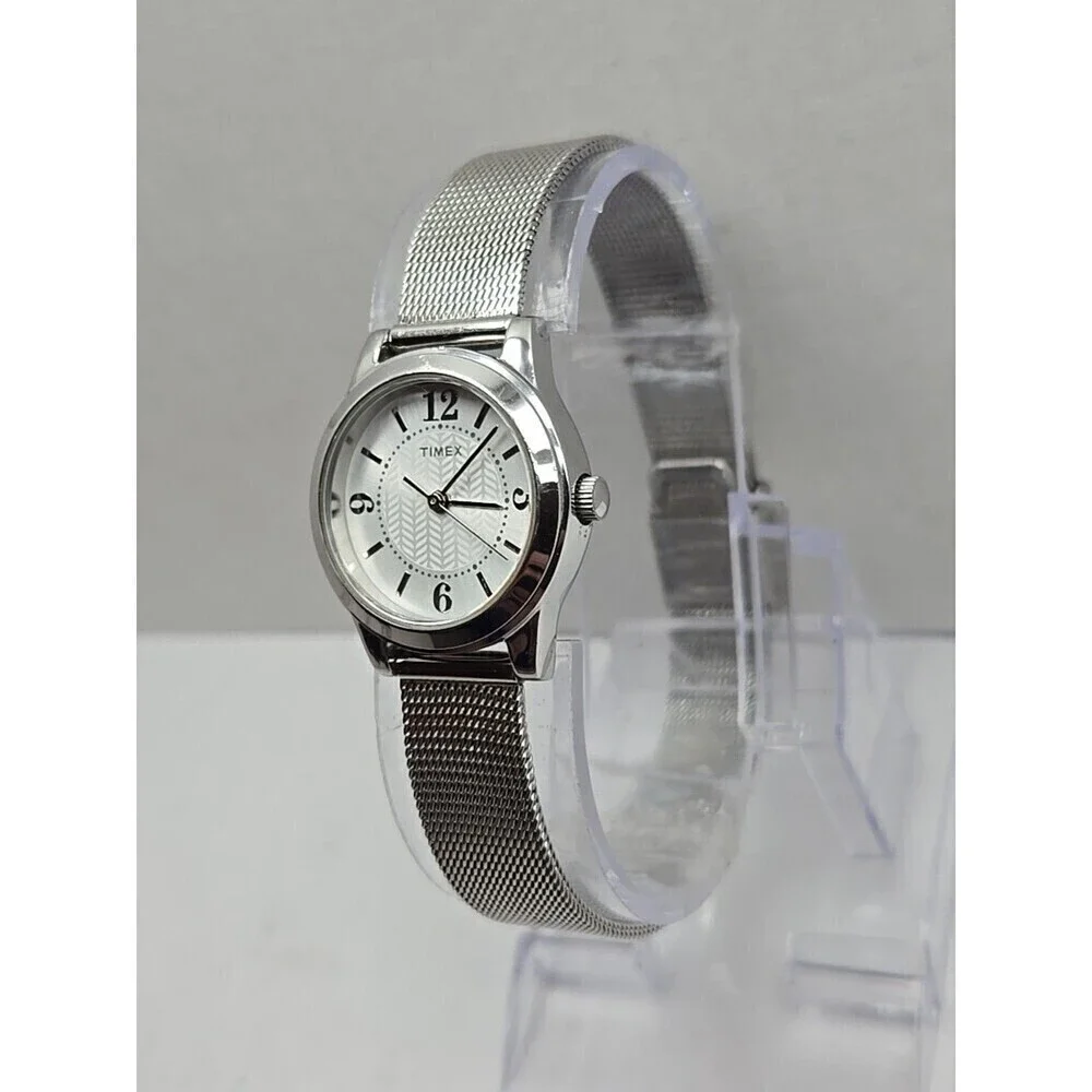 Timex Casey Dress Silver Mesh Womens Quartz Watch New Battery Water Resist WR30M